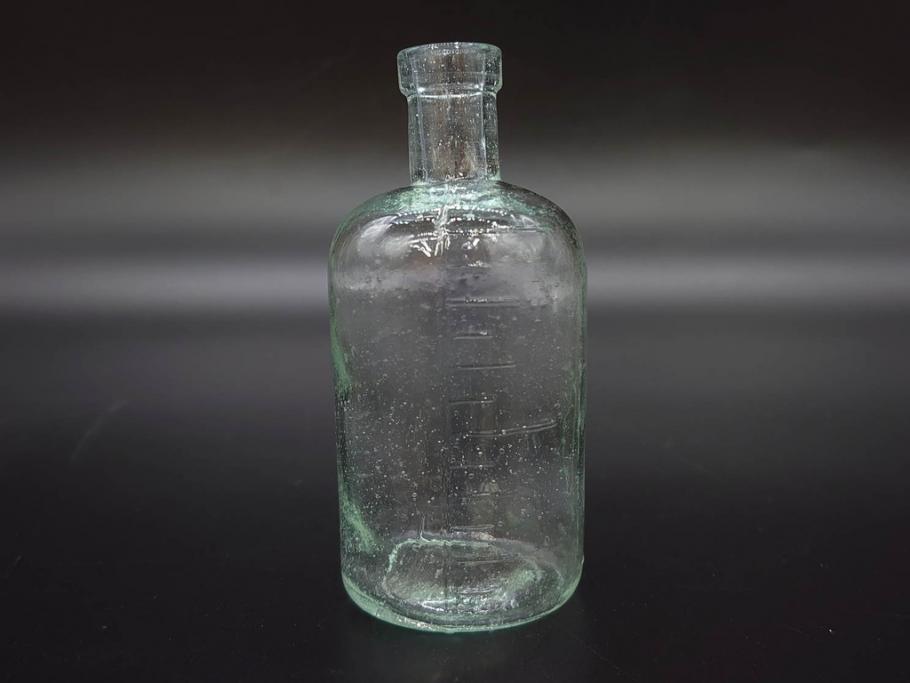 大正～昭和初期　時代を重ねた味わいのあるボトル瓶5点セット(ガラスビン、ガラス瓶、硝子、薬瓶、花瓶、花入、花器)(R-076787)