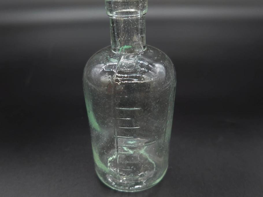 大正～昭和初期　時代を重ねた味わいのあるボトル瓶5点セット(ガラスビン、ガラス瓶、硝子、薬瓶、花瓶、花入、花器)(R-076787)