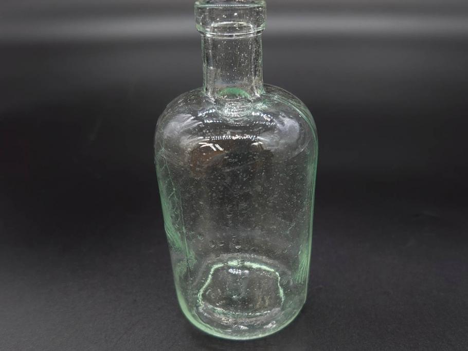 大正～昭和初期　時代を重ねた味わいのあるボトル瓶5点セット(ガラスビン、ガラス瓶、硝子、薬瓶、花瓶、花入、花器)(R-076787)