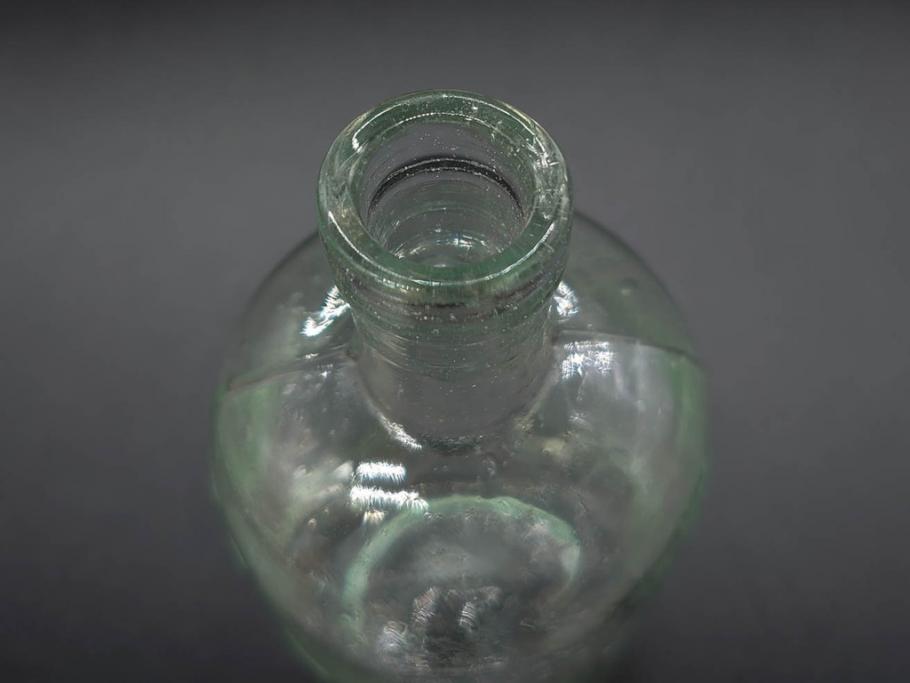 大正～昭和初期　時代を重ねた味わいのあるボトル瓶5点セット(ガラスビン、ガラス瓶、硝子、薬瓶、花瓶、花入、花器)(R-076787)