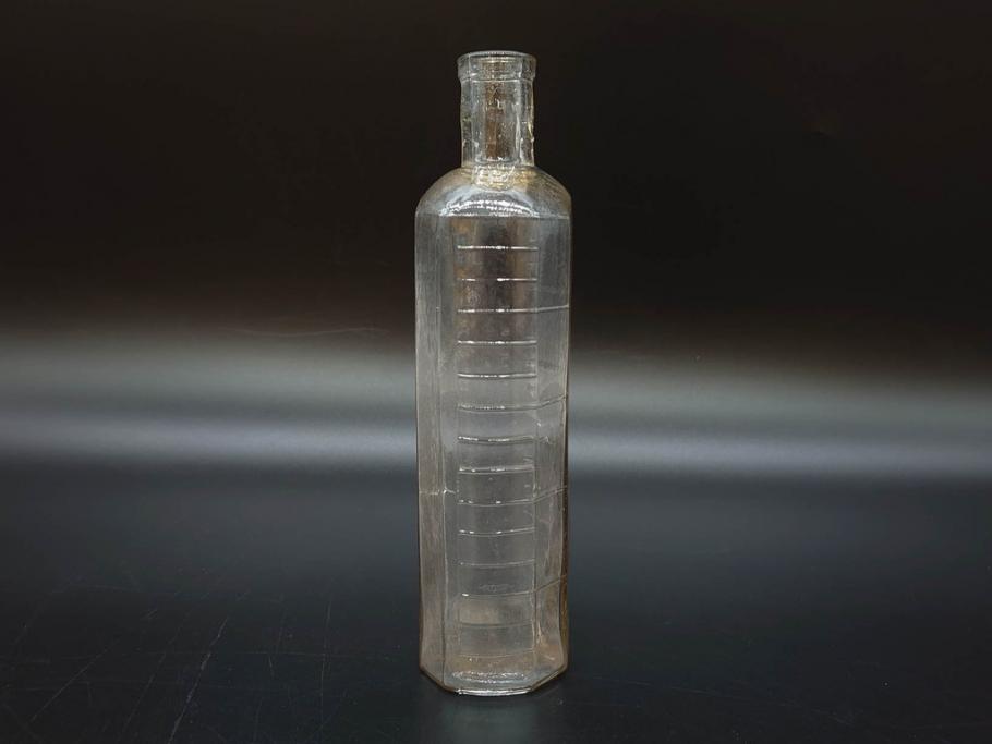 大正～昭和初期　お部屋のアクセントになるボトル瓶5点セット(ガラスビン、ガラス瓶、硝子、薬瓶、花瓶、花入、花器)(R-076915)