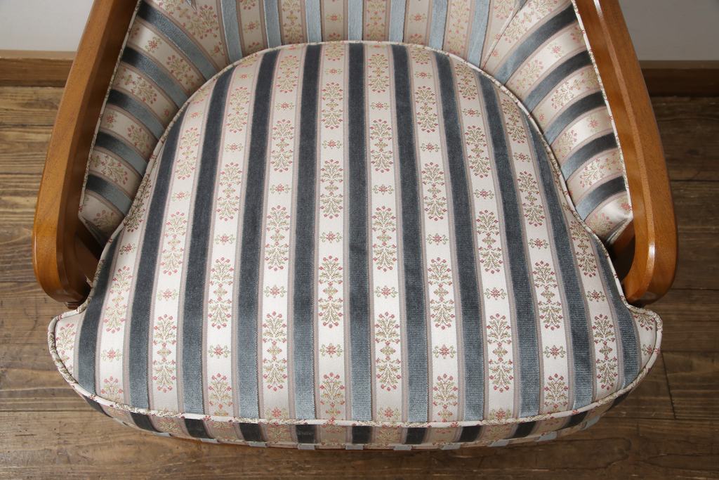 中古　美品　DREXEL HERITAGE(ドレクセルヘリテイジ)　Upholstery(アップホルスタリー)　ワンランク上の上質なお部屋作りにぴったりの1人掛けソファ(アームチェア、一人掛けソファ)(R-054979)
