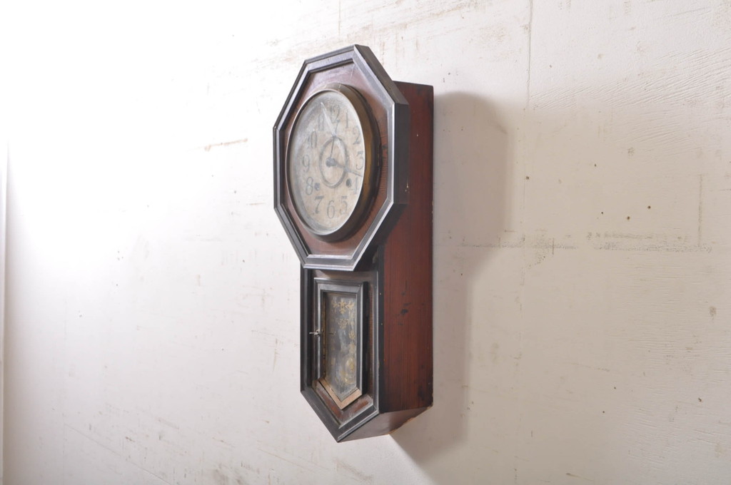 和製アンティーク　精工舎(SEIKOSHA、セイコー)　TRADE(S)MARK　NIMARU.S　落ち着いた雰囲気が魅力の掛け時計(柱時計、古時計、八角時計、振り子時計)(R-072439)
