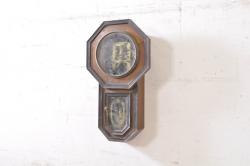 和製アンティーク　MADE(Y)TOKYO　古い木味が魅力的な掛け時計(柱時計、古時計、八角時計、振り子時計)(R-072274)