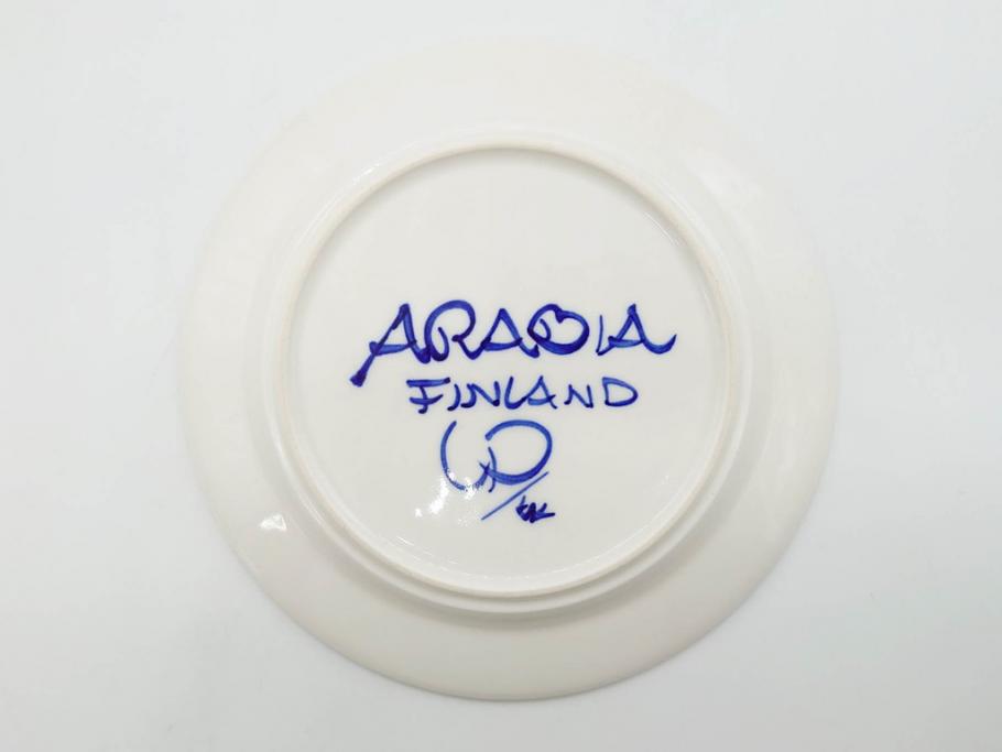 ARABIA FINLAND　Valencia (バレンシア)　Ulla Procope(ウラ・プロコッペ)　約17cm　一つ一つ丁寧に絵付けされた意匠が美しいプレート4枚セット(アラビア、フィンランド、北欧食器、洋食器、皿)(R-074604)