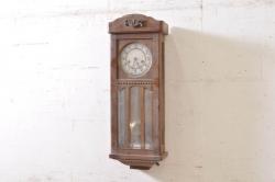 和製ビンテージ　SEIKO(セイコー)　30DAY　レトロ　ゴールドの意匠が目を惹く掛け時計(柱時計、古時計、振り子時計、ヴィンテージ)(R-072169)