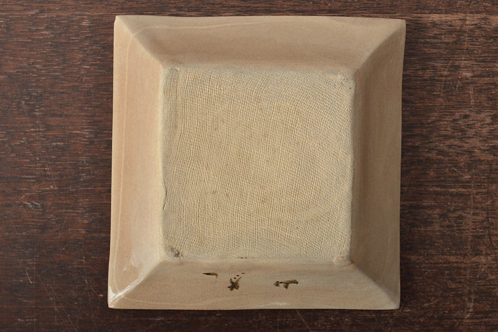 乾山銘　角皿5枚(写し?、図変り、草花文、茶道具、和食器)(R-045264)