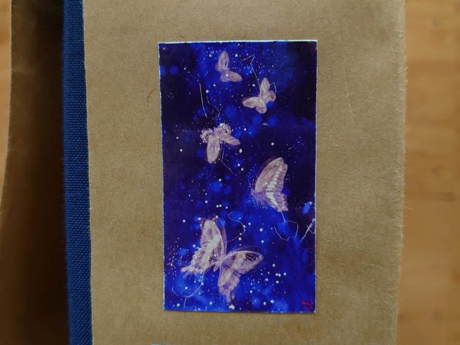 真作　現代日本画家　大竹寛子　「Psyche -gold butterfly- Vol.4」　M6(6号)(生命としての蝶、プシュケー、絵画、額装、共シール、箱付き)(R-074609)