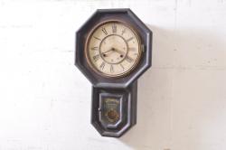 和製アンティーク　堀田時計店　TRADE MARK(トレードマーク)　N.H.T　CROWNFAN(クラウンファン)　21DAY　レトロモダンなデザインが魅力的な掛け時計(柱時計、古時計、振り子時計)(R-072162)