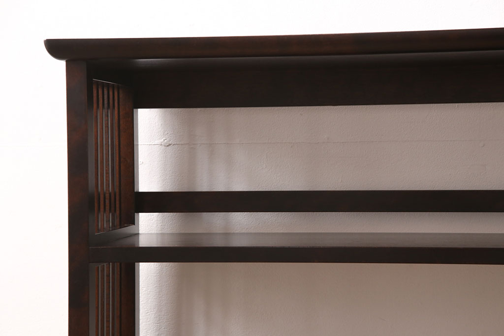 中古　北海道民芸家具　117型　飾り棚としてもおすすめ!和モダンな空間にぴったりの書棚(本棚、飾り棚、シェルフ)(R-050517)