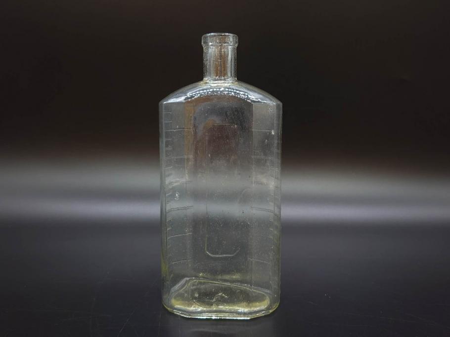 大正～昭和初期　レトロな風情を感じるボトル瓶5点セット(ガラスビン、ガラス瓶、硝子、薬瓶、花瓶、花入、花器)(R-076944)