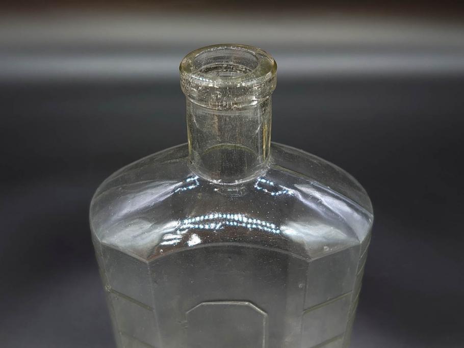 大正～昭和初期　レトロな風情を感じるボトル瓶5点セット(ガラスビン、ガラス瓶、硝子、薬瓶、花瓶、花入、花器)(R-076944)
