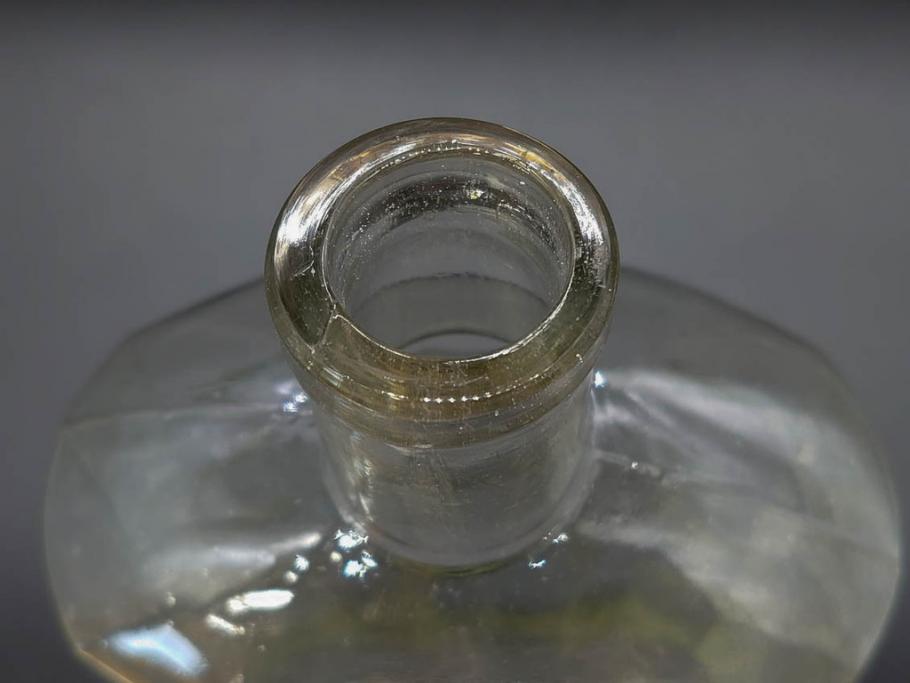 大正～昭和初期　レトロな風情を感じるボトル瓶5点セット(ガラスビン、ガラス瓶、硝子、薬瓶、花瓶、花入、花器)(R-076944)