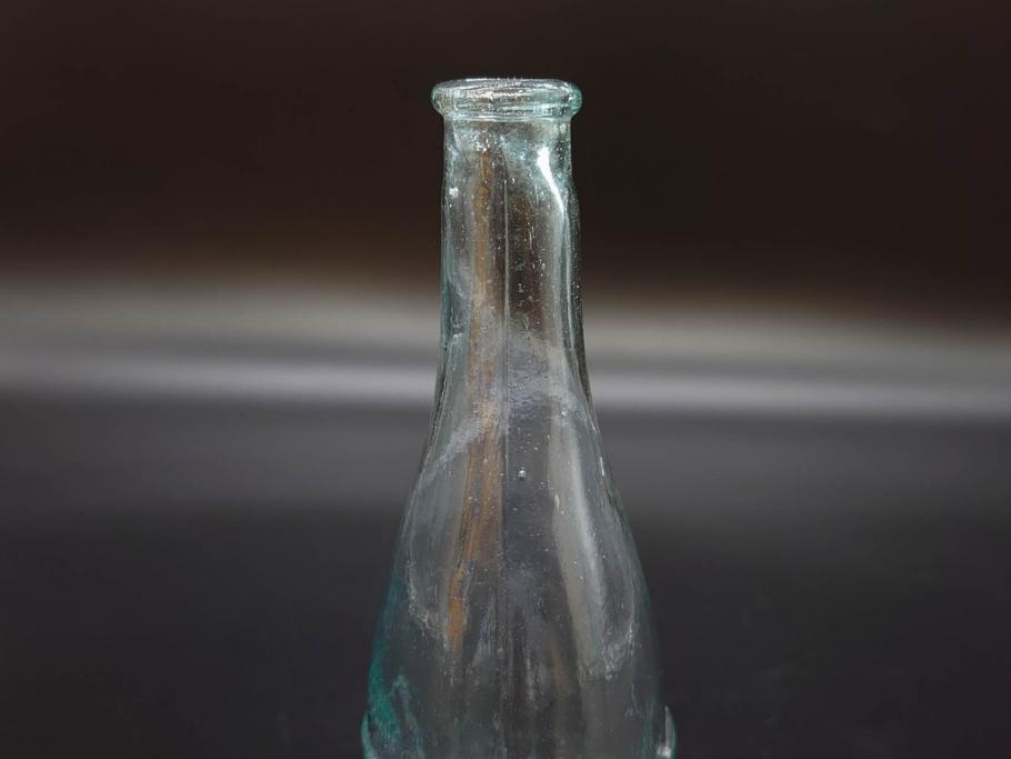 大正～昭和初期　レトロな風情を感じるボトル瓶5点セット(ガラスビン、ガラス瓶、硝子、薬瓶、花瓶、花入、花器)(R-076944)