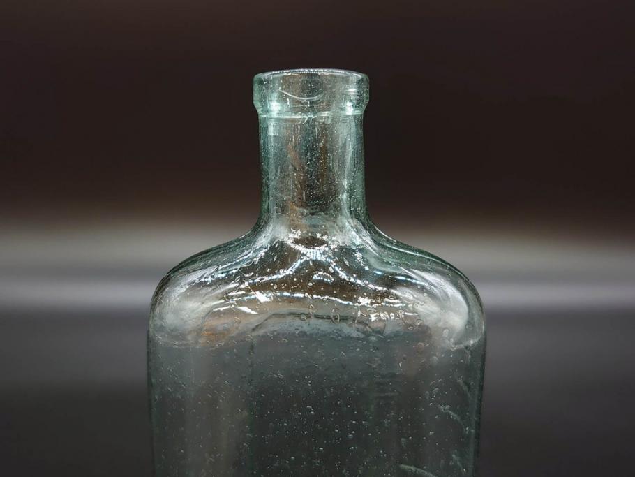 大正～昭和初期　レトロな風情を感じるボトル瓶5点セット(ガラスビン、ガラス瓶、硝子、薬瓶、花瓶、花入、花器)(R-076944)
