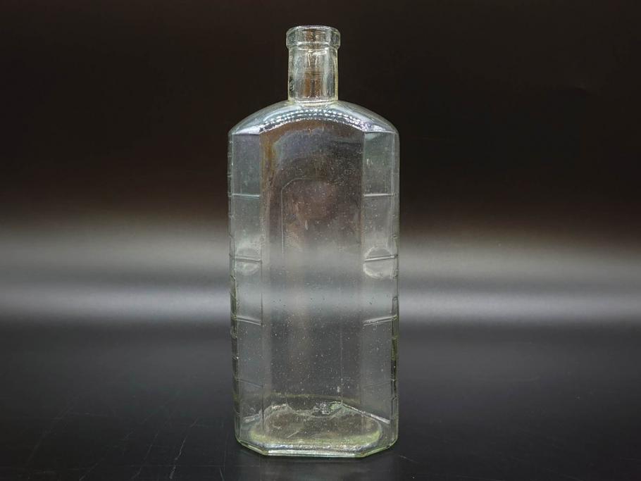 大正～昭和初期　歴史を重ねた趣のあるボトル瓶5点セット(ガラスビン、ガラス瓶、硝子、薬瓶、花瓶、花入、花器)(R-076945)
