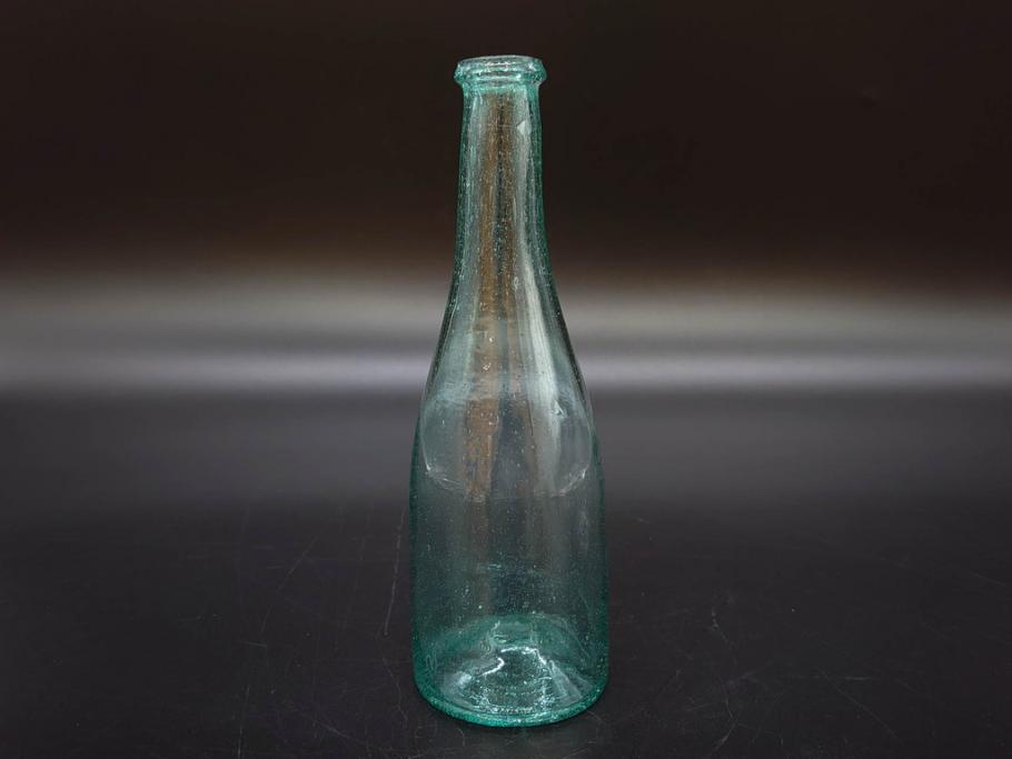 大正～昭和初期　歴史を重ねた趣のあるボトル瓶5点セット(ガラスビン、ガラス瓶、硝子、薬瓶、花瓶、花入、花器)(R-076945)