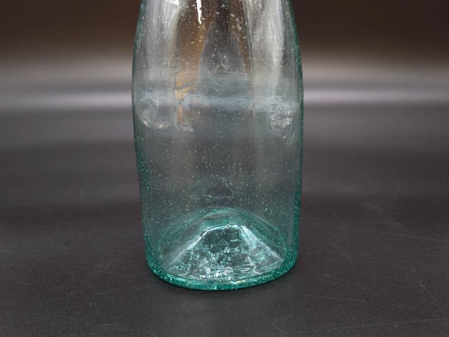 大正～昭和初期　歴史を重ねた趣のあるボトル瓶5点セット(ガラスビン、ガラス瓶、硝子、薬瓶、花瓶、花入、花器)(R-076945)