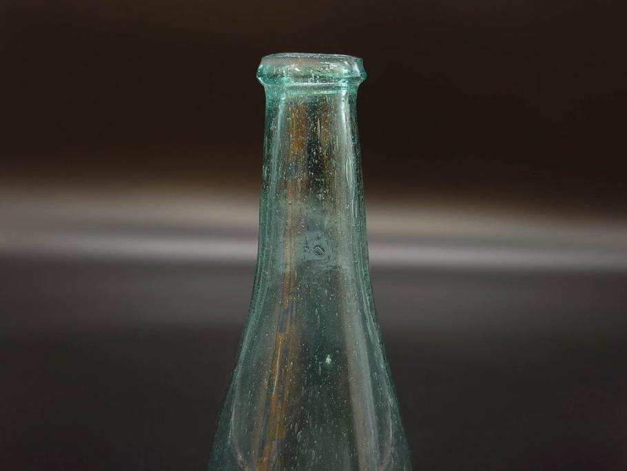 大正～昭和初期　歴史を重ねた趣のあるボトル瓶5点セット(ガラスビン、ガラス瓶、硝子、薬瓶、花瓶、花入、花器)(R-076945)