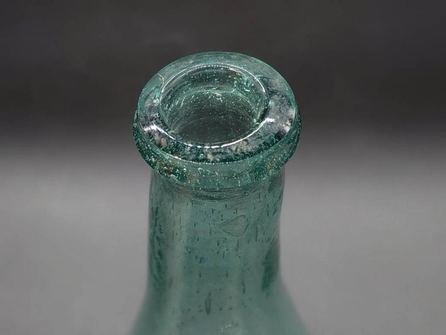 大正～昭和初期　歴史を重ねた趣のあるボトル瓶5点セット(ガラスビン、ガラス瓶、硝子、薬瓶、花瓶、花入、花器)(R-076945)