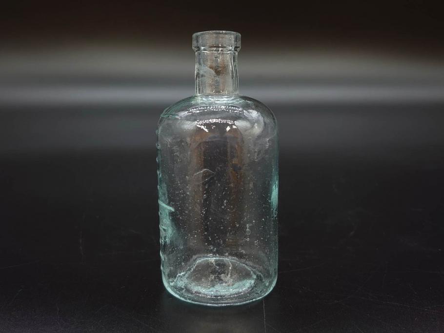 大正～昭和初期　歴史を重ねた趣のあるボトル瓶5点セット(ガラスビン、ガラス瓶、硝子、薬瓶、花瓶、花入、花器)(R-076945)