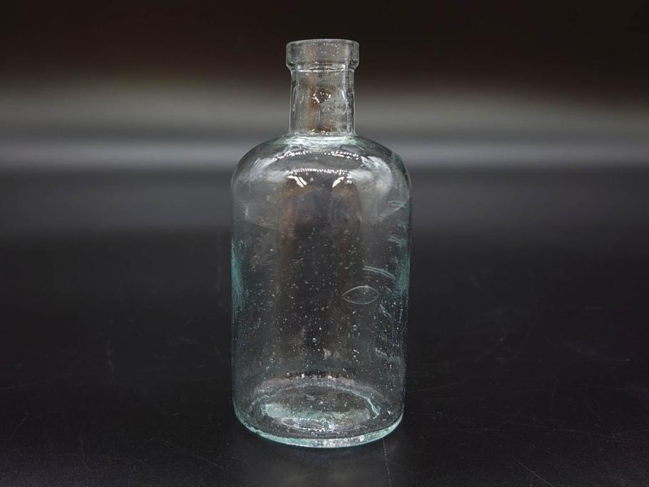 大正～昭和初期　歴史を重ねた趣のあるボトル瓶5点セット(ガラスビン、ガラス瓶、硝子、薬瓶、花瓶、花入、花器)(R-076945)