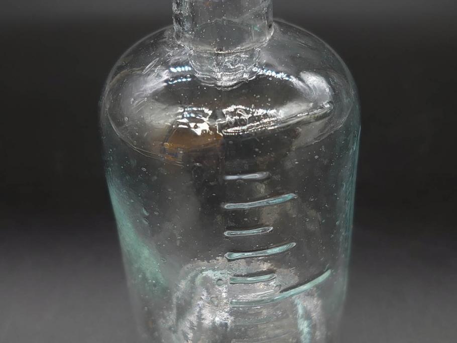 大正～昭和初期　歴史を重ねた趣のあるボトル瓶5点セット(ガラスビン、ガラス瓶、硝子、薬瓶、花瓶、花入、花器)(R-076945)