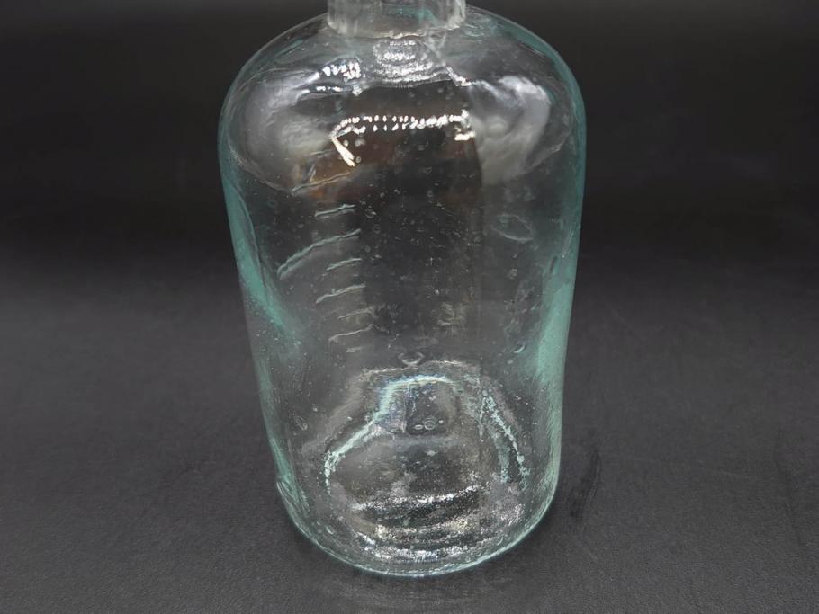 大正～昭和初期　歴史を重ねた趣のあるボトル瓶5点セット(ガラスビン、ガラス瓶、硝子、薬瓶、花瓶、花入、花器)(R-076945)
