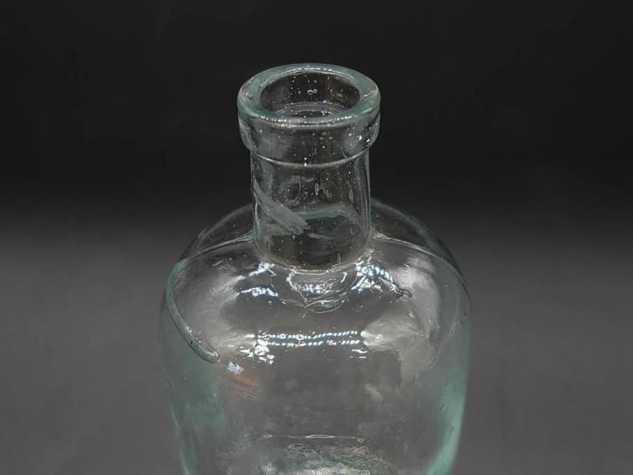 大正～昭和初期　歴史を重ねた趣のあるボトル瓶5点セット(ガラスビン、ガラス瓶、硝子、薬瓶、花瓶、花入、花器)(R-076945)
