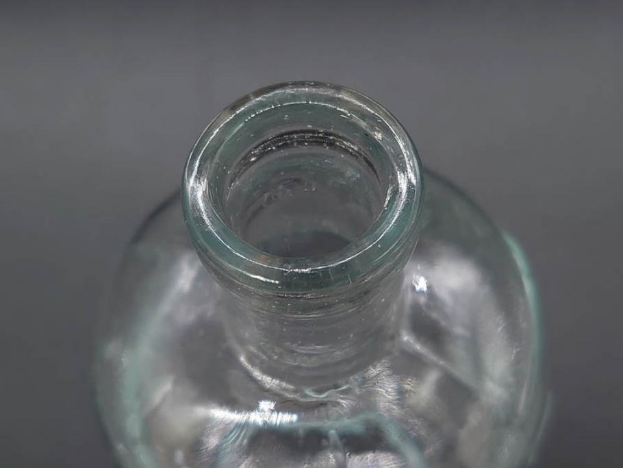 大正～昭和初期　歴史を重ねた趣のあるボトル瓶5点セット(ガラスビン、ガラス瓶、硝子、薬瓶、花瓶、花入、花器)(R-076945)