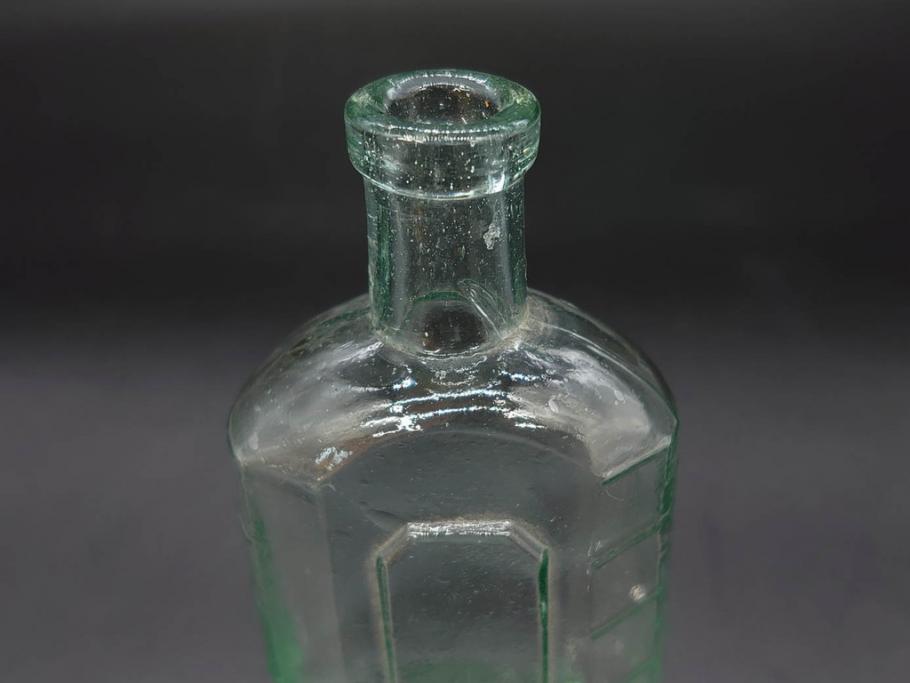 大正～昭和初期　歴史を重ねた趣のあるボトル瓶5点セット(ガラスビン、ガラス瓶、硝子、薬瓶、花瓶、花入、花器)(R-076945)