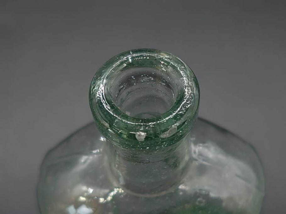 大正～昭和初期　歴史を重ねた趣のあるボトル瓶5点セット(ガラスビン、ガラス瓶、硝子、薬瓶、花瓶、花入、花器)(R-076945)