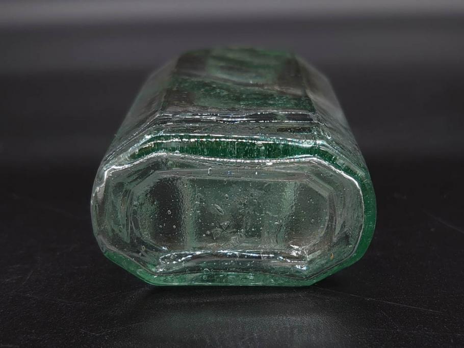 大正～昭和初期　歴史を重ねた趣のあるボトル瓶5点セット(ガラスビン、ガラス瓶、硝子、薬瓶、花瓶、花入、花器)(R-076945)