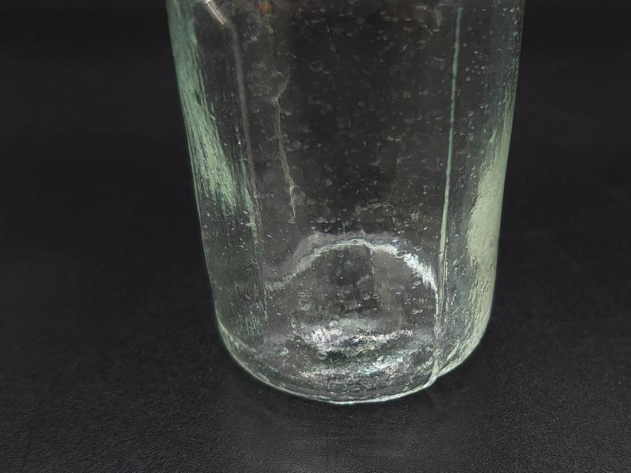 大正～昭和初期　歴史を重ねた趣のあるボトル瓶5点セット(ガラスビン、ガラス瓶、硝子、薬瓶、花瓶、花入、花器)(R-076945)