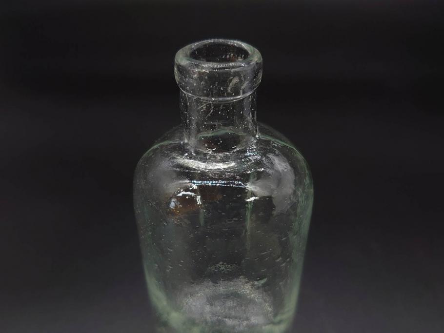 大正～昭和初期　歴史を重ねた趣のあるボトル瓶5点セット(ガラスビン、ガラス瓶、硝子、薬瓶、花瓶、花入、花器)(R-076945)