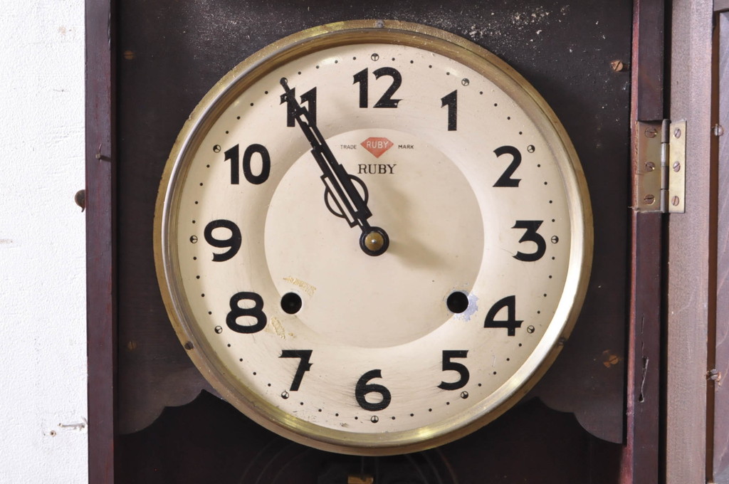 和製アンティーク　加賀屋商店　RUBY(ルビー)　レトロモダンな雰囲気漂う掛け時計(柱時計、古時計、振り子時計)(R-072183)