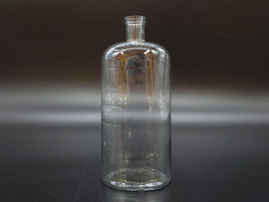 大正～昭和初期　レトロな雰囲気を盛り上げるボトル瓶5点セット(ガラスビン、ガラス瓶、硝子、薬瓶、花瓶、花入、花器)(R-076947)