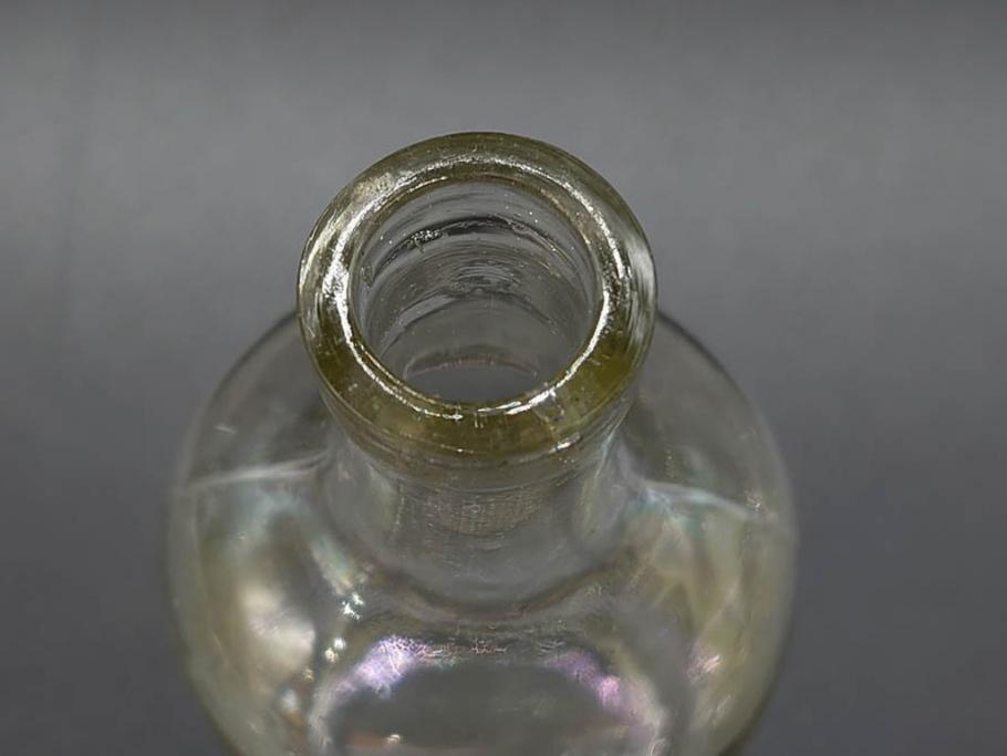 大正～昭和初期　レトロな雰囲気を盛り上げるボトル瓶5点セット(ガラスビン、ガラス瓶、硝子、薬瓶、花瓶、花入、花器)(R-076947)