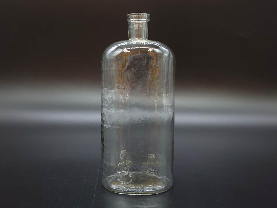 大正〜昭和初期　レトロな雰囲気を醸し出すボトル瓶5点セット(ガラスビン、ガラス瓶、硝子、薬瓶、花瓶、花入、花器)(R-076948)