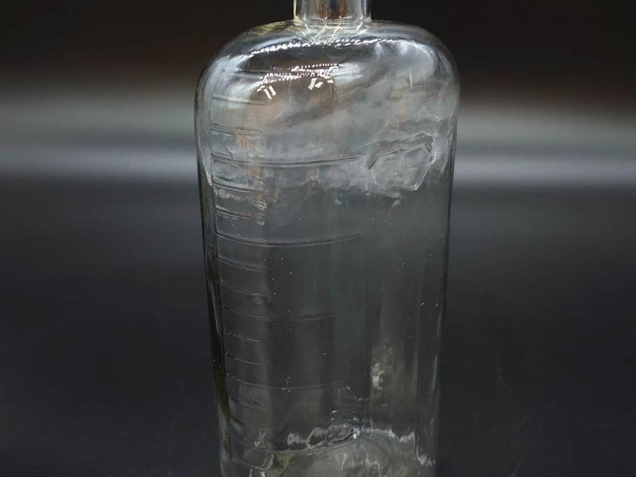 大正〜昭和初期　レトロな雰囲気を醸し出すボトル瓶5点セット(ガラスビン、ガラス瓶、硝子、薬瓶、花瓶、花入、花器)(R-076948)