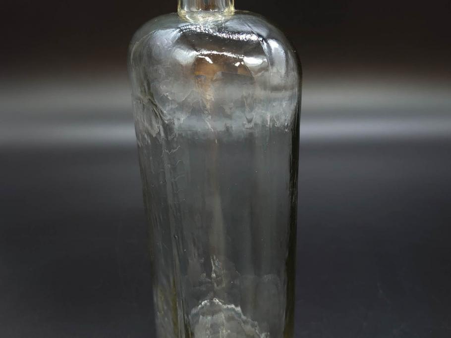大正〜昭和初期　レトロな雰囲気を醸し出すボトル瓶5点セット(ガラスビン、ガラス瓶、硝子、薬瓶、花瓶、花入、花器)(R-076948)