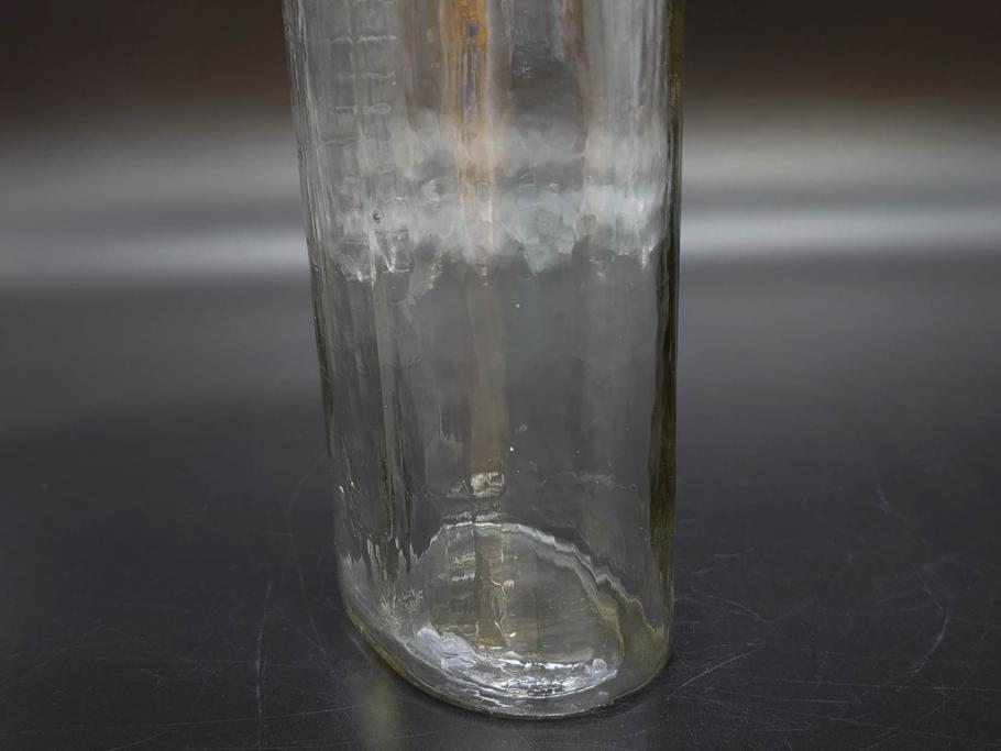 大正〜昭和初期　レトロな雰囲気を醸し出すボトル瓶5点セット(ガラスビン、ガラス瓶、硝子、薬瓶、花瓶、花入、花器)(R-076948)