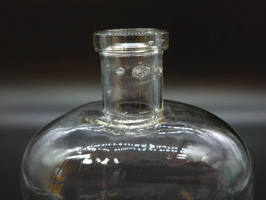 大正〜昭和初期　レトロな雰囲気を醸し出すボトル瓶5点セット(ガラスビン、ガラス瓶、硝子、薬瓶、花瓶、花入、花器)(R-076948)