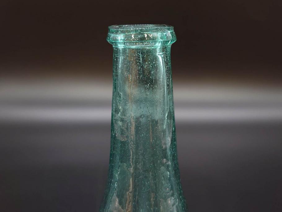 大正〜昭和初期　レトロな雰囲気を醸し出すボトル瓶5点セット(ガラスビン、ガラス瓶、硝子、薬瓶、花瓶、花入、花器)(R-076948)