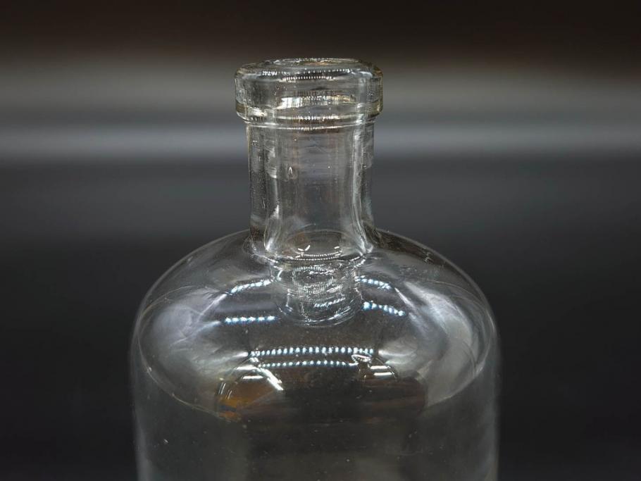 大正〜昭和初期　レトロな雰囲気を醸し出すボトル瓶5点セット(ガラスビン、ガラス瓶、硝子、薬瓶、花瓶、花入、花器)(R-076948)