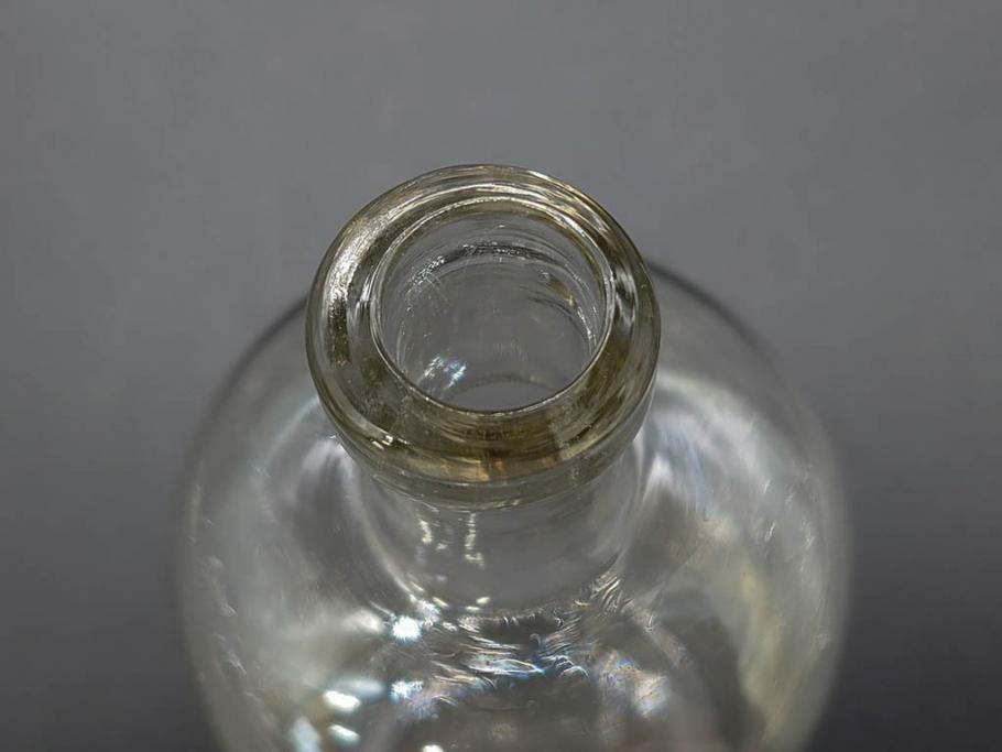 大正〜昭和初期　レトロな雰囲気を醸し出すボトル瓶5点セット(ガラスビン、ガラス瓶、硝子、薬瓶、花瓶、花入、花器)(R-076948)