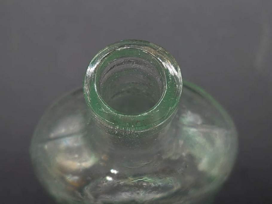大正〜昭和初期　レトロな雰囲気を醸し出すボトル瓶5点セット(ガラスビン、ガラス瓶、硝子、薬瓶、花瓶、花入、花器)(R-076948)