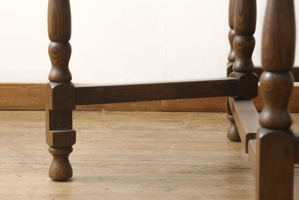 イギリスアンティーク　オーク材　バタフライテーブル(ダイニングテーブル、ゲートレッグテーブル、ドロップリーフテーブル)(R-050225)