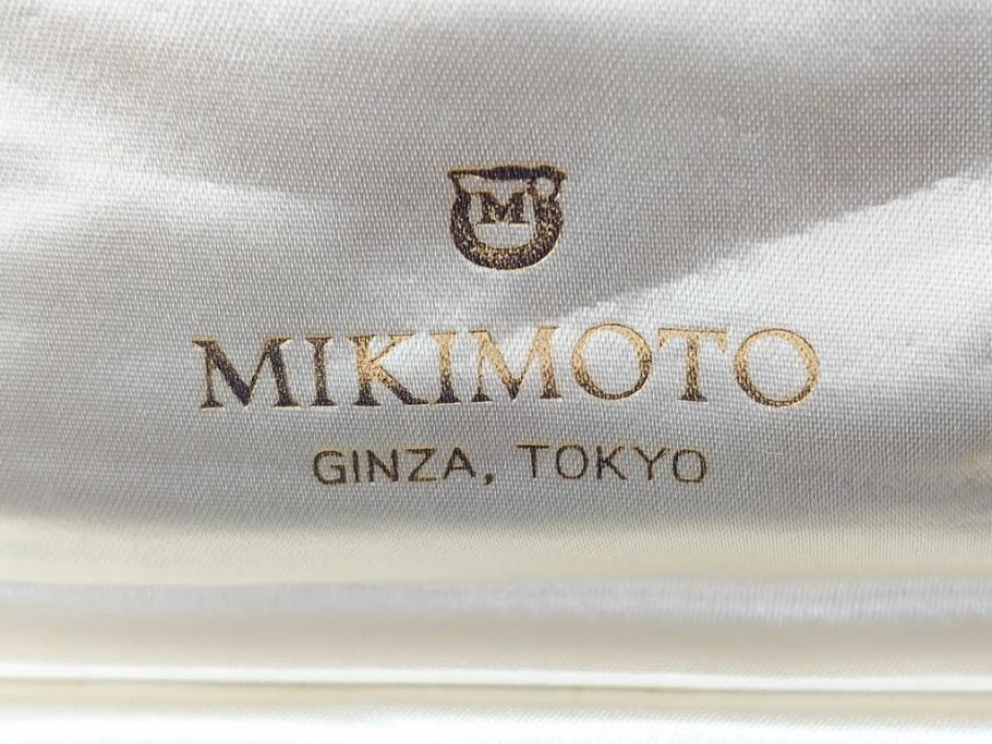MIKIMOTO(ミキモト)　真珠　パール　K14(14金)　WG(ホワイトゴールド)　流れるようなデザインが優美な帯留め(白色金、帯締め、着物道具、アクセサリー、和装小物、紐付き、ケース付き)(R-079732)