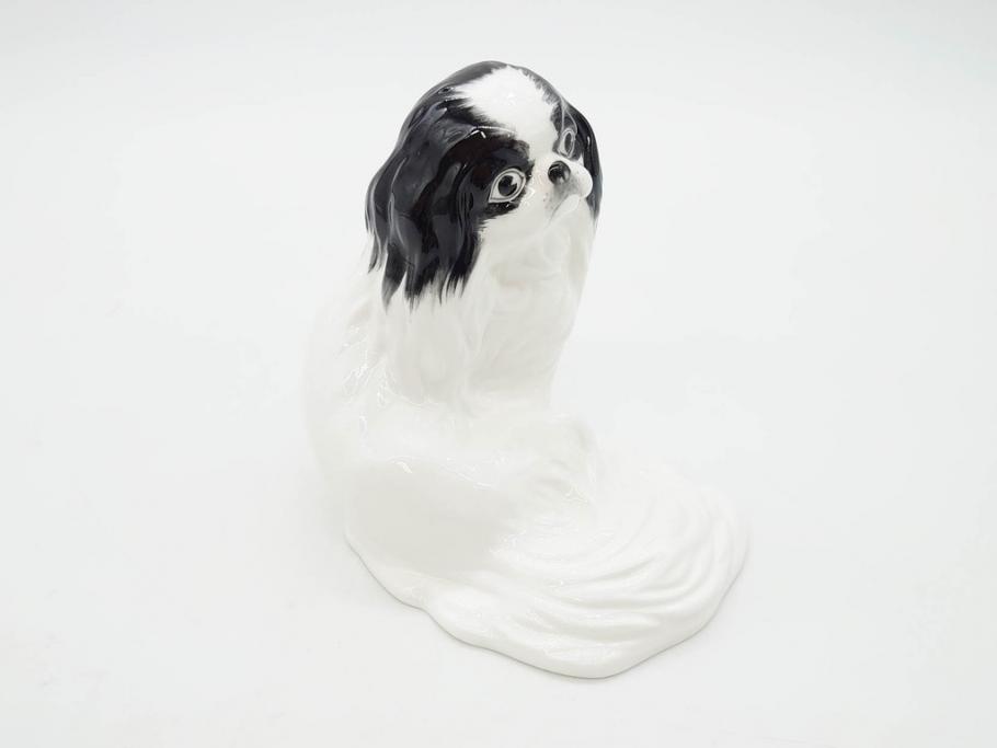 ノリタケ　NORITAKE　スタジオコレクション　狆(チン)　高さ 約10cm　大きな瞳が愛くるしいフィギュリン(犬、Studio Collection、ボーンチャイナ、置物、ディスプレイ、磁器、オブジェ)(R-079733)